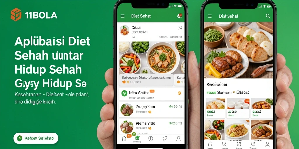 Tampilan antarmuka aplikasi Diet Sehat 11BOLA yang menarik dan informatif.