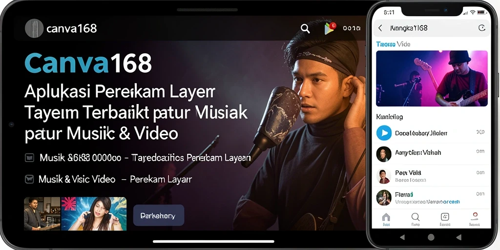 Tampilan antarmuka utama aplikasi Perekam Layar CANVA168