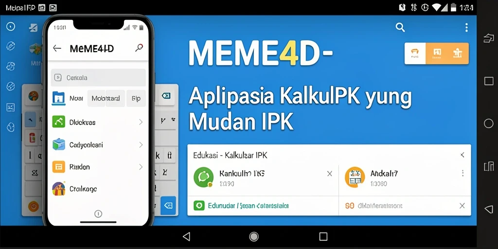 Tampilan antarmuka aplikasi kalkulator IPK yang sederhana dan informatif.