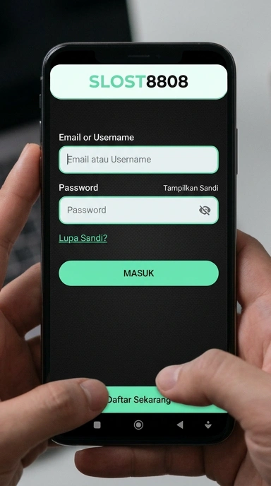 Tampilan halaman login slost8808